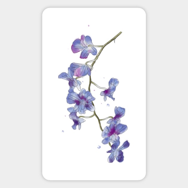 Watercolor orchid Magnet by RosanneCreates